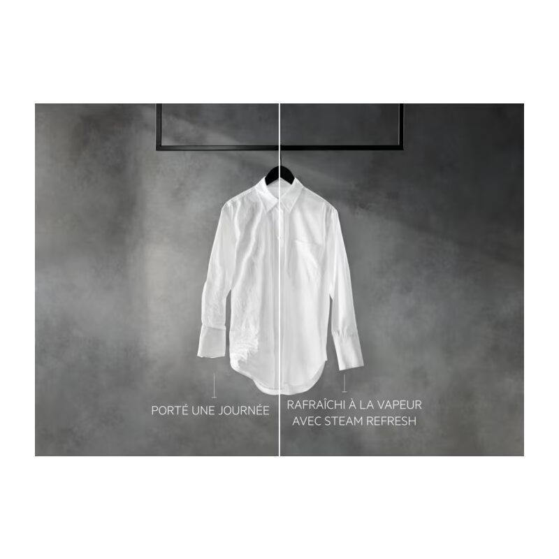 Chemise blanche avant et après vapeur