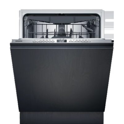 Lave-vaisselle encastrable moderne porte noire ouverte