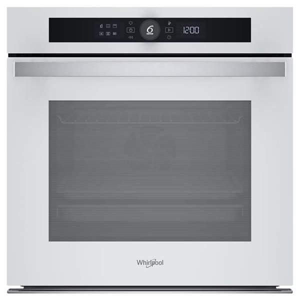 whirlpool woi4s8pm1swaf four encastrable 73 l pyrolyse airfry steam+ 6ème sens blanc