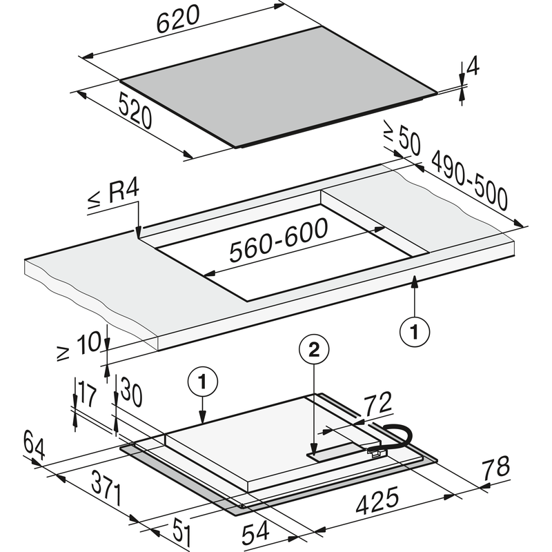 Miele KM 8462 FL table induction 62 cm PowerFlex SingleSlide – Image 5