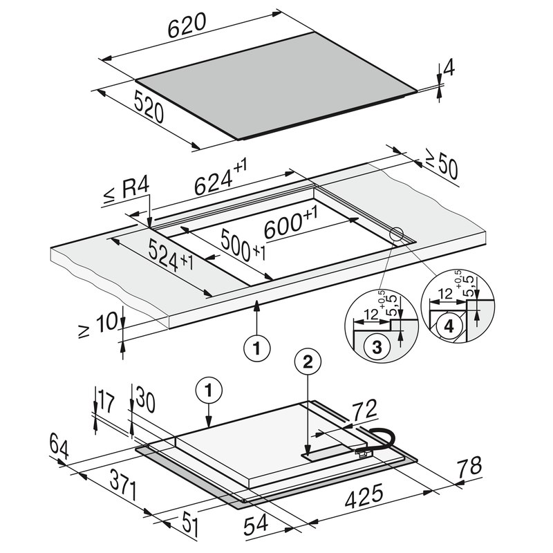 Miele KM 8462 FL table induction 62 cm PowerFlex SingleSlide – Image 6