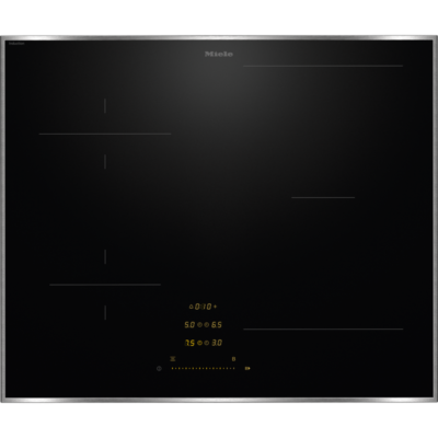 miele km 8462 fr table induction 62 cm cadre inox powerflex singleslide