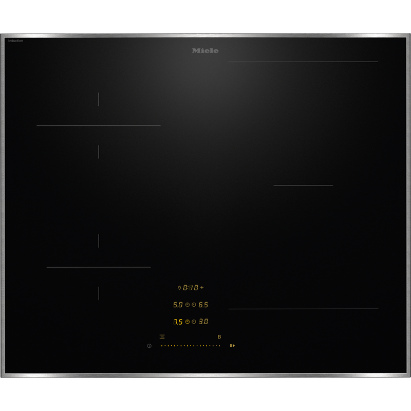miele km 8462 fr table induction 62 cm cadre inox powerflex singleslide