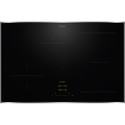 miele km 8482 fr table induction 80 cm cadre inox powerflex xl singleslide