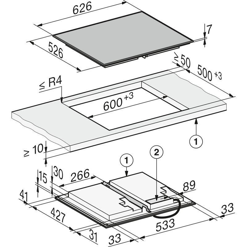 Miele KM 8665 FR table induction 60 cm FullFlex cadre inox – Image 5