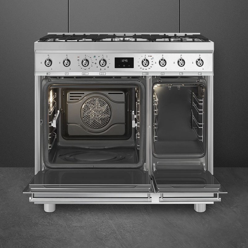 smeg c92gpx2 piano de cuisson 90 cm gaz 2 fours pyrolyse inox