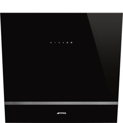 smeg kv26n hotte murale inclinée 60 cm verre noir 666 m³/h