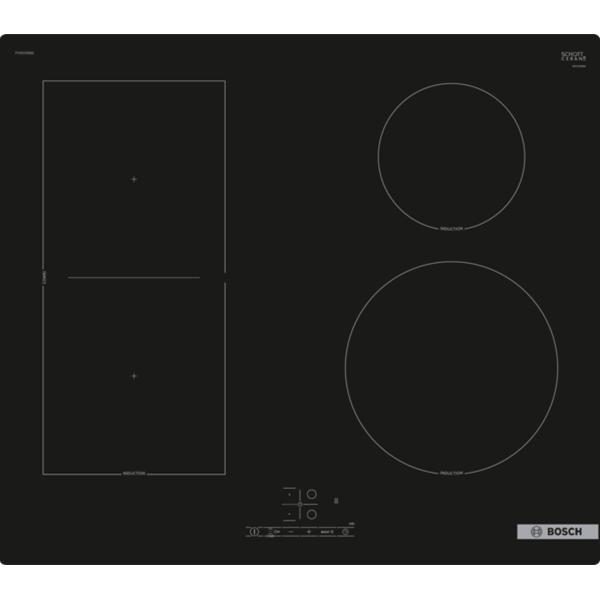 bosch pvs61rbb5e table induction 60 cm 4 foyers combizone noir
