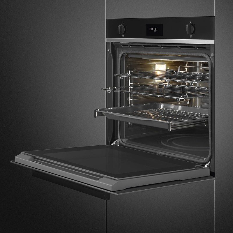 smeg sfp641pno1 four encastrable 60 cm pyrolyse 70l chaleur tournante noir