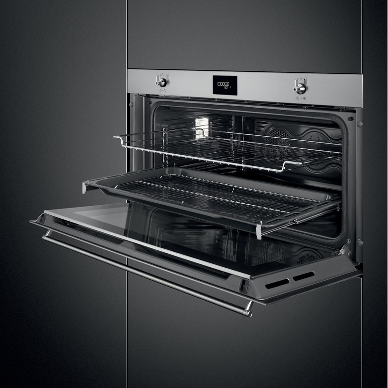 smeg sfpr9301tx four encastrable 90 cm pyrolyse 85l chaleur tournante inox