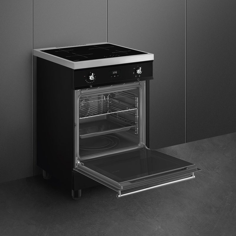 smeg c6imblt2 piano de cuisson 60 cm induction four 70 l chaleur brassée noir