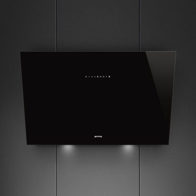 smeg kv394n hotte murale inclinée 90 cm verre noir 730 m³/h