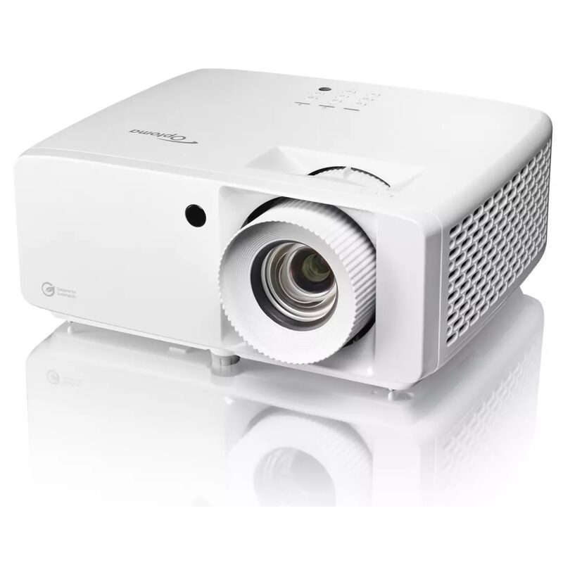 Vidéoprojecteur blanc Optoma sur fond blanc