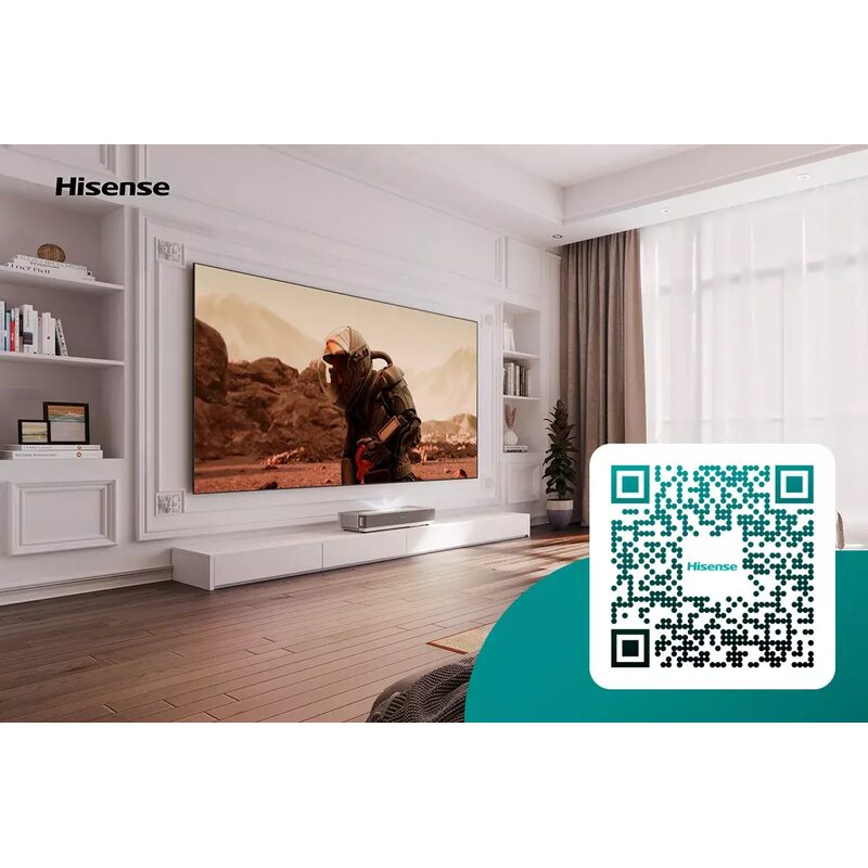 Grand téléviseur Hisense dans salon moderne lumineux