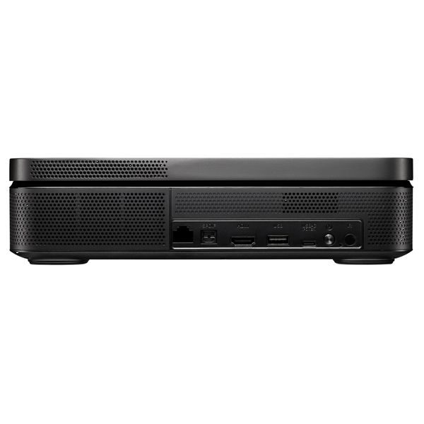 Arrière d’un vidéoprojecteur noir avec ports