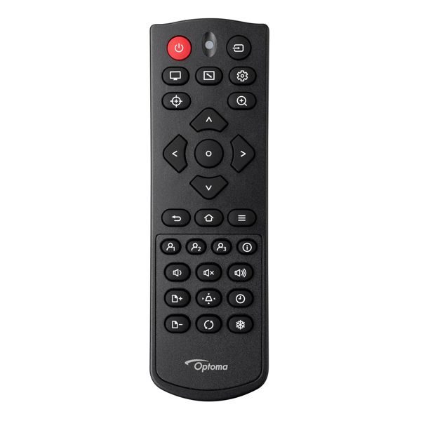 Télécommande noire Optoma avec boutons multiples
