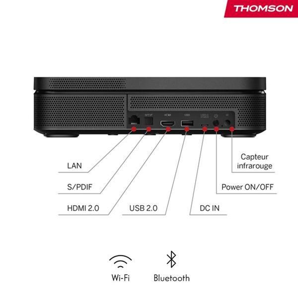 Panneau arrière appareil Thomson avec ports et connexions