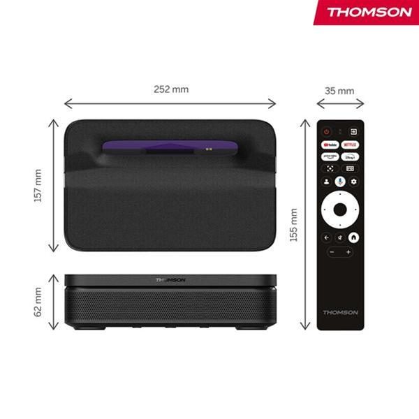 Appareil multimédia Thomson avec télécommande et dimensions