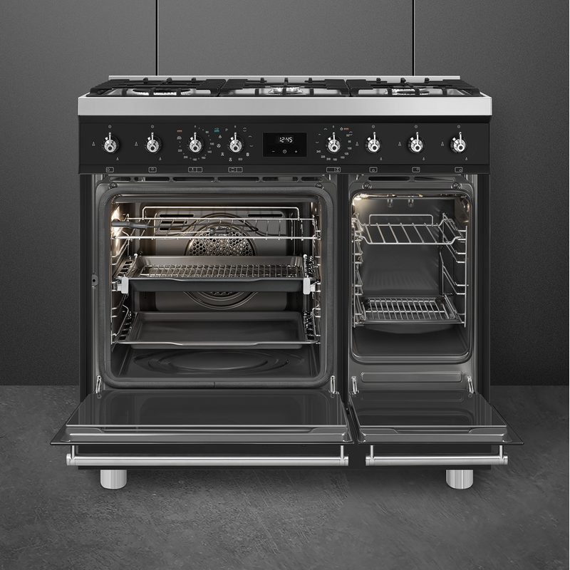 smeg c92gpmb2 piano de cuisson classica 90 cm noir mat pyrolyse