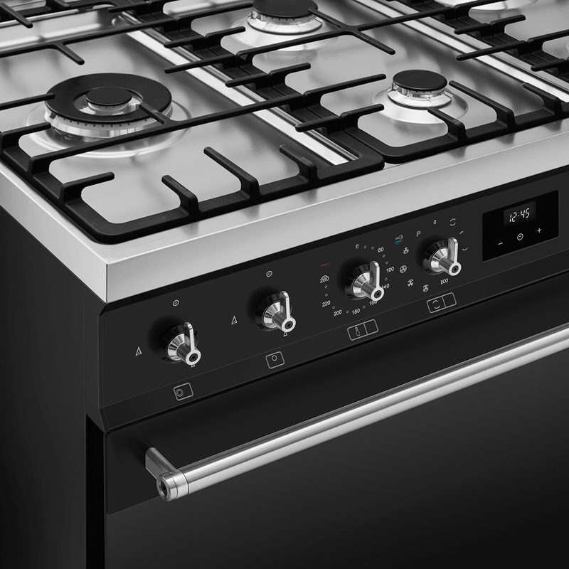smeg c92gpmb2 piano de cuisson classica 90 cm noir mat pyrolyse