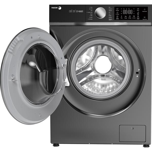 Lave-linge frontal moderne porte ouverte