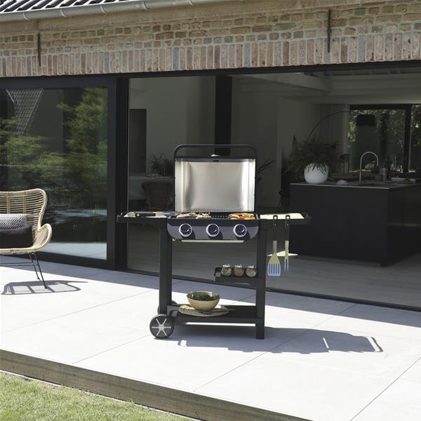cook’in garden am083t flavo 60 barbecue gaz 3 brûleurs plancha fonte