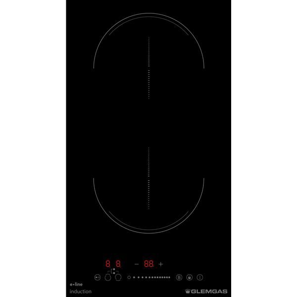glem gti321bs table induction domino 29 cm 2 foyers bridge 3500 w