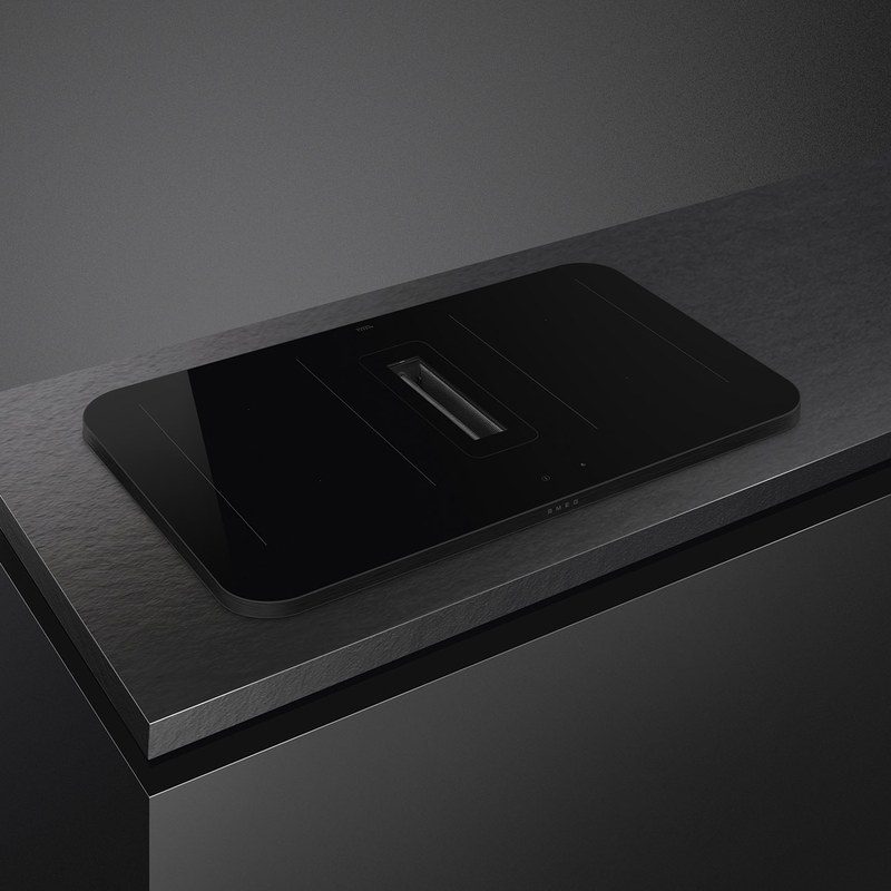 smeg hhsl7844mb table de cuisson induction avec hotte intégrée 83 cm puissance et design noir