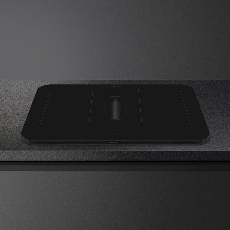 smeg hhsl7844mb table de cuisson induction avec hotte intégrée 83 cm puissance et design noir
