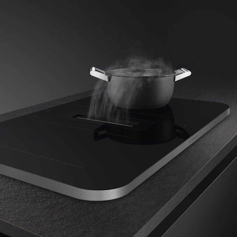 smeg hhsl7844x table de cuisson induction avec hotte intégrée 83 cm