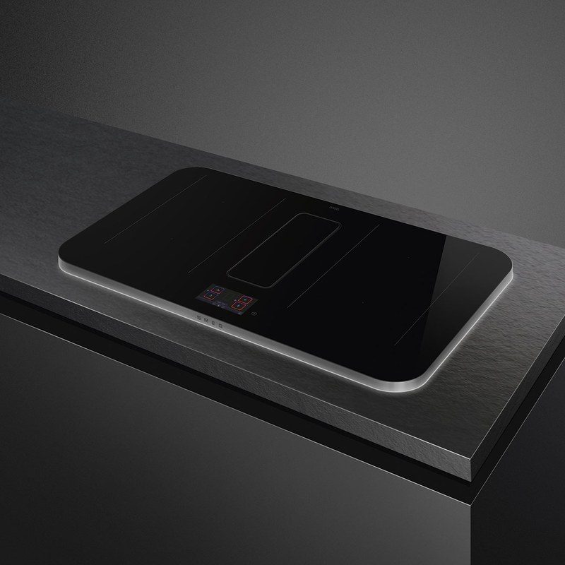 smeg hhsl7845x table de cuisson induction avec hotte intégrée 83 cm