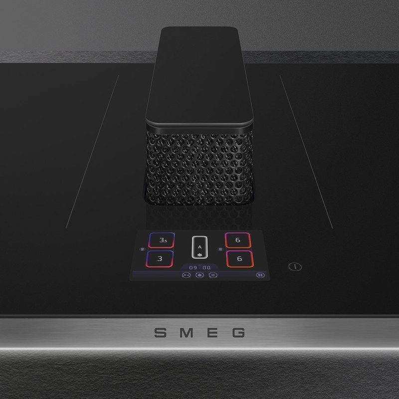 smeg hhsl7845x table de cuisson induction avec hotte intégrée 83 cm