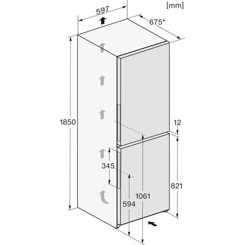 miele kfn4375cd réfrigérateur/congélateur posable avec dailyfresh