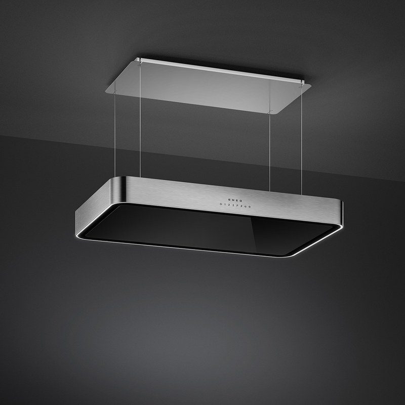 smeg ksls10x hotte décorative îlot central 100 cm aspiration périmétrale