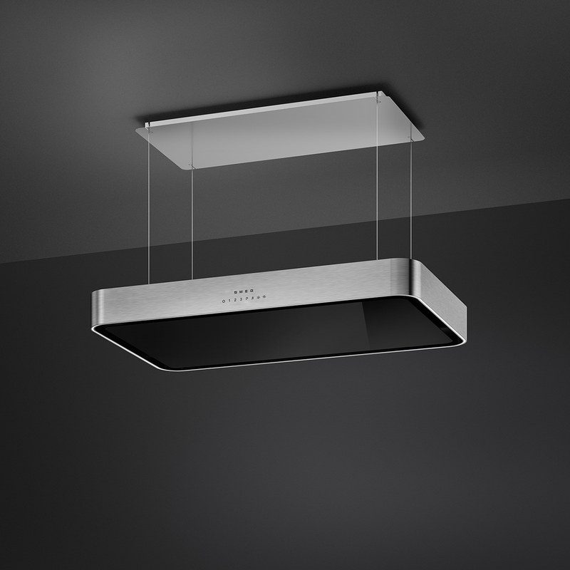 smeg ksls10x hotte décorative îlot central 100 cm aspiration périmétrale