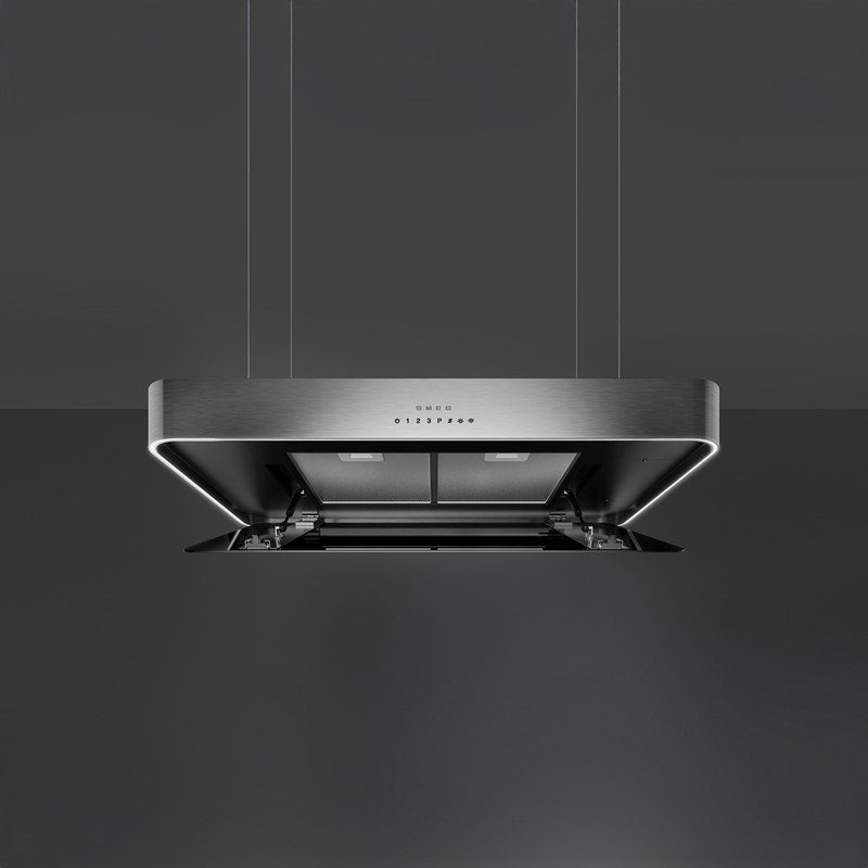 smeg ksls10x hotte décorative îlot central 100 cm aspiration périmétrale