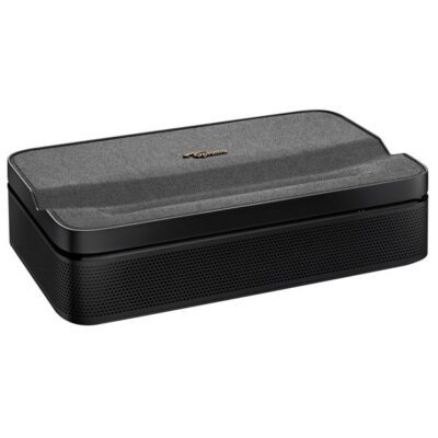 Enceinte portable noire au design rectangulaire élégant
