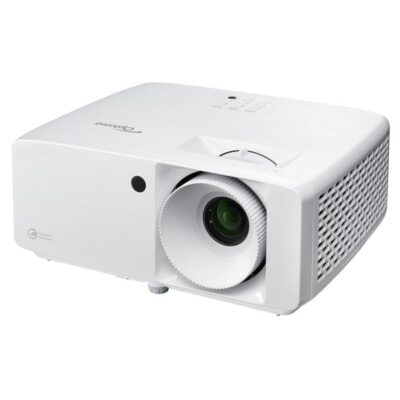 Vidéoprojecteur blanc Optoma sur fond blanc