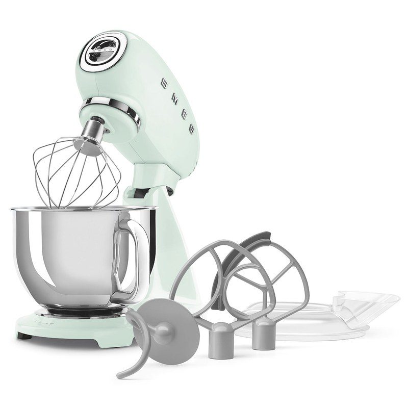 smeg smf05pgeu robot sur socle vert d'eau 4,8l 1000w