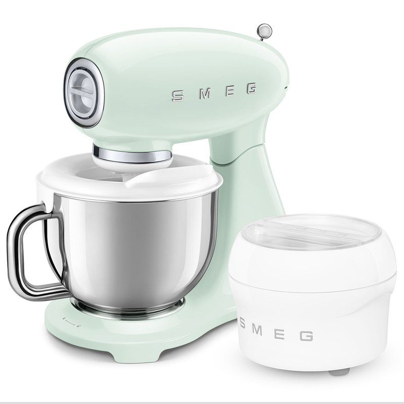 smeg smf05pgeu robot sur socle vert d'eau 4,8l 1000w