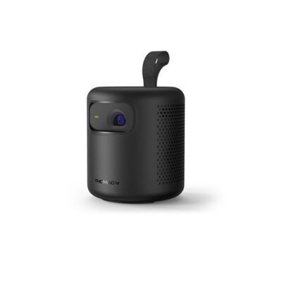 Mini projecteur noir portable avec sangle