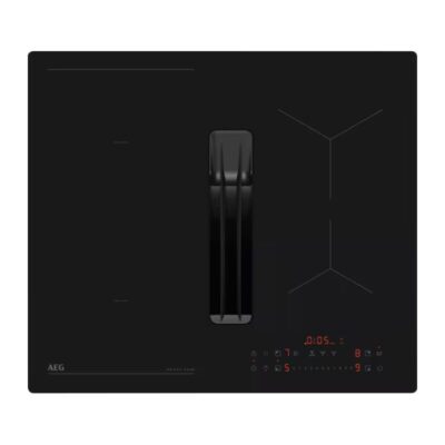 Plaque induction noire avec hotte intégrée centrale