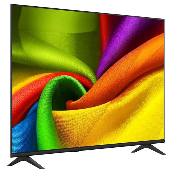 Téléviseur écran plat affichant tissu multicolore vibrant