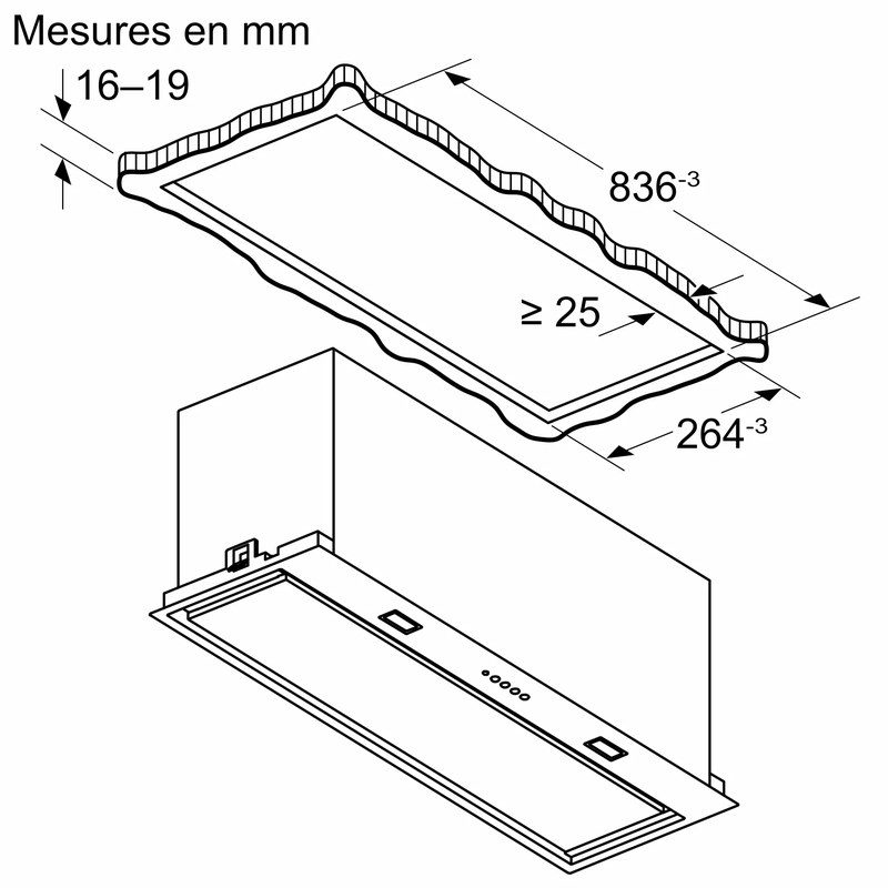 neff d86nac1s0b groupe filtrant 86 cm noir hotte encastrable performante