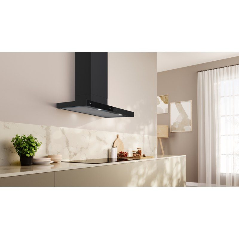 neff d97bdn2s0 hotte murale 90 cm noir mat puissance et silence