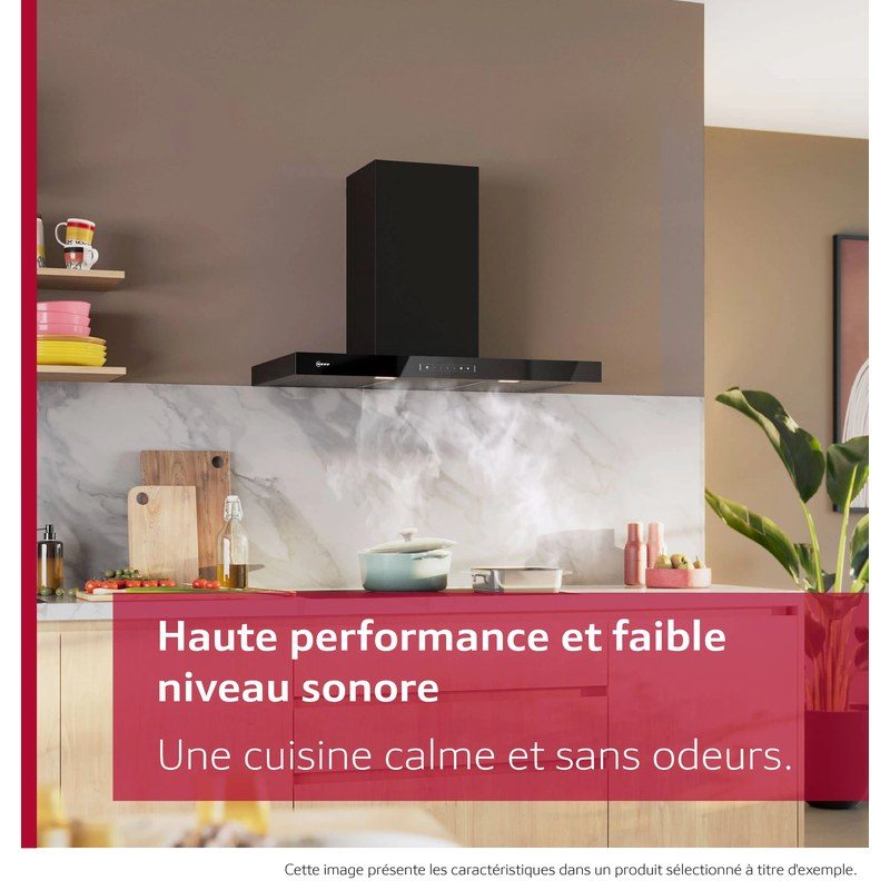 neff d97bdn2s0 hotte murale 90 cm noir mat puissance et silence