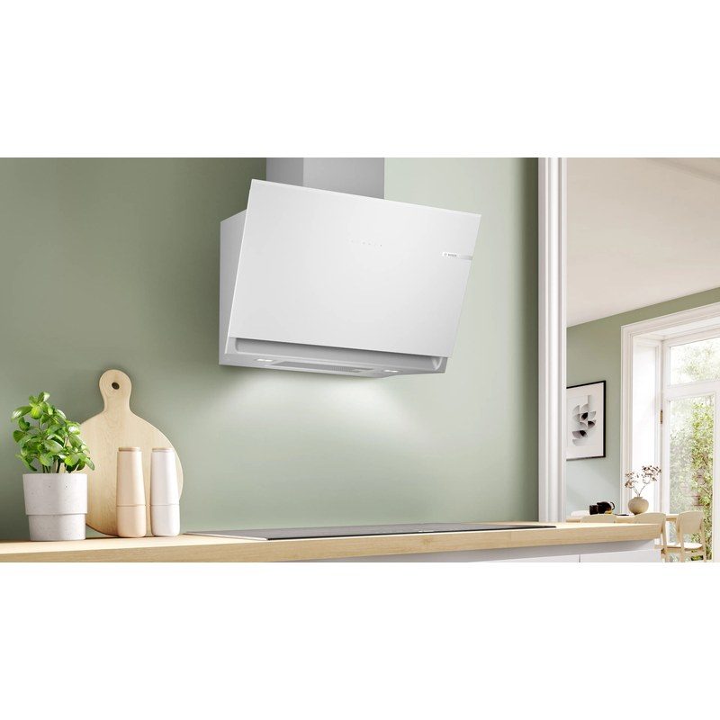 Hotte de cuisine murale blanche moderne