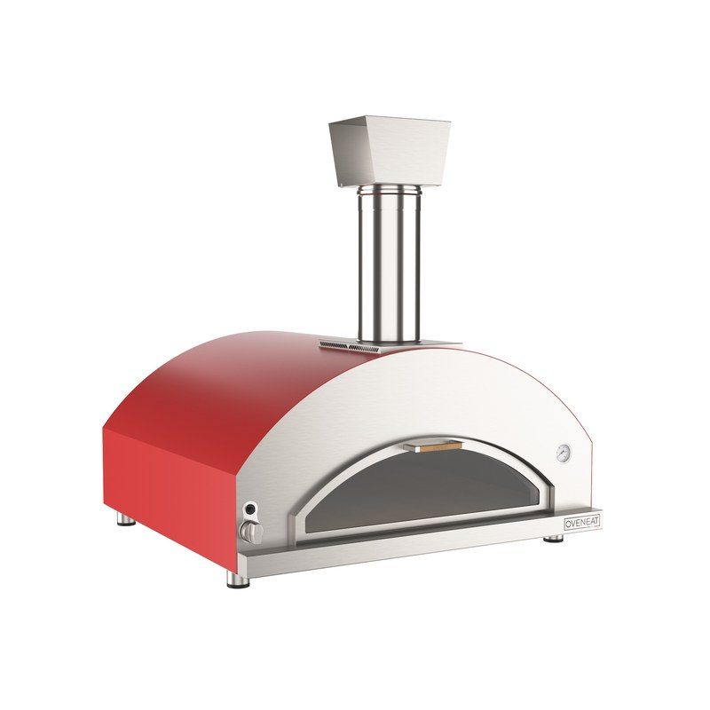 Four à pizza rouge en acier inoxydable