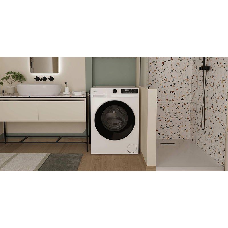 Salle de bain moderne avec lave-linge intégré