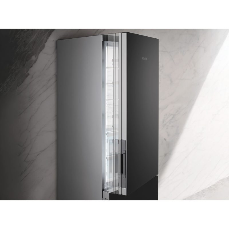 Réfrigérateur encastrable moderne avec vue intérieure